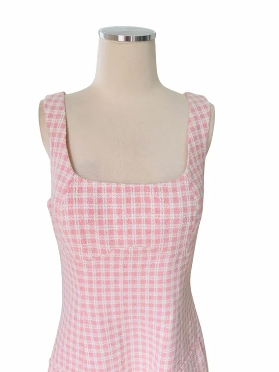 NWT Cider Pink Gingham Pocket Detail Mini Tank Dress Sz L - Picture 3 of 11